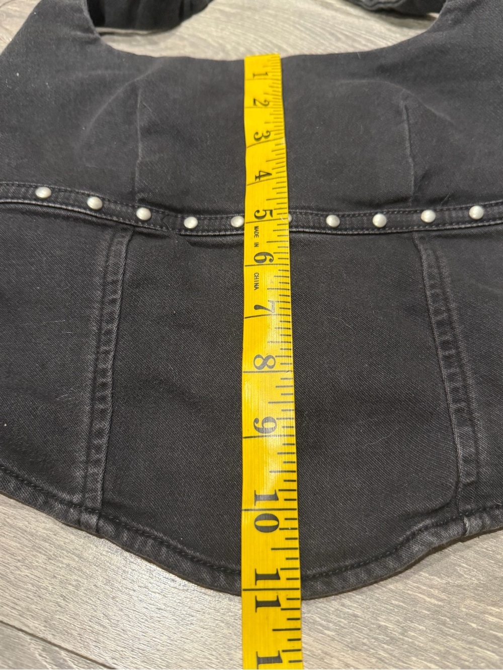 Wild Fable Western Black Denim Studded Halter Zip Back Crop Top. Size XXS NWT! - Picture 10 of 10